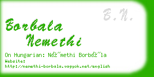 borbala nemethi business card